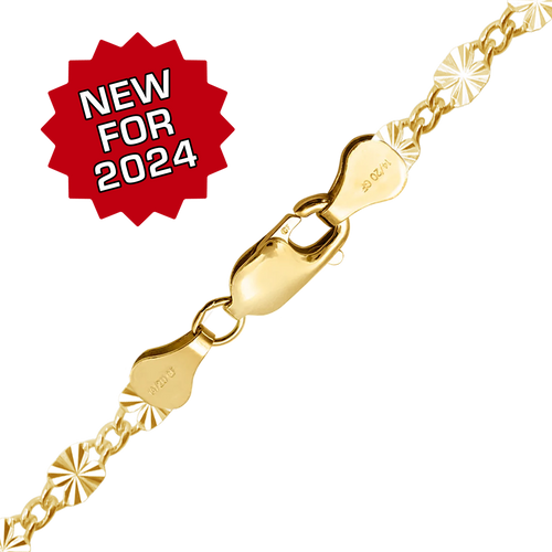 Finished Valentino (Alternating Curb) Necklace in 14K Gold-Filled