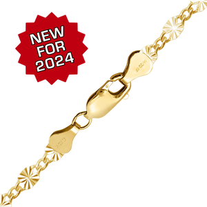 Finished Valentino (Alternating Curb) Bracelet in 14K Gold-Filled