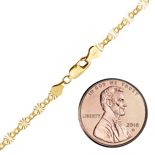 Finished Valentino (Alternating Curb) Anklet in 14K Gold-Filled