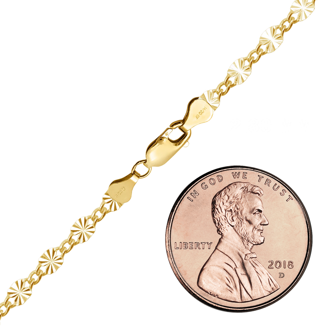 Finished Valentino (Alternating Curb) Bracelet in 14K Gold-Filled