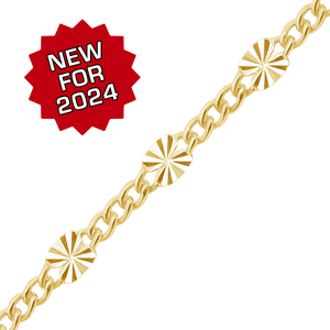 Bulk / Spooled Valentino (Alternating 3X Curb) Chain in 14K Gold-Filled (2.80 mm)