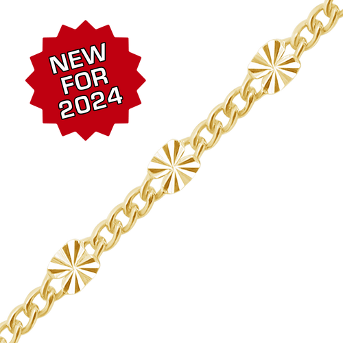 Bulk / Spooled Valentino (Alternating 3X Curb) Chain in 14K Gold-Filled (2.80 mm)