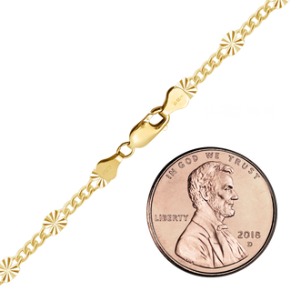 Finished Valentino (Alternating 3X Curb) Anklet in 14K Gold-Filled