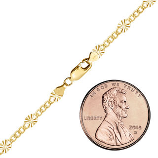Finished Valentino (Alternating 3X Curb) Necklace in 14K Gold-Filled