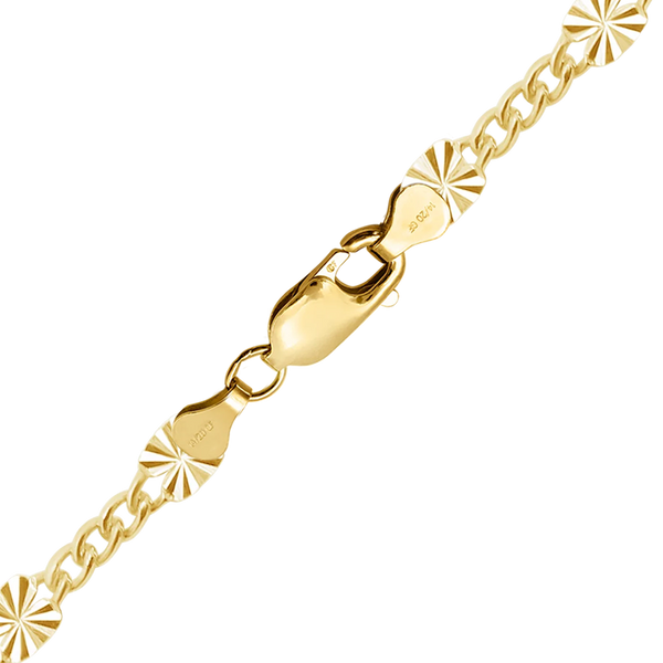 Finished Valentino (Alternating 3X Curb) Bracelet in 14K Gold-Filled