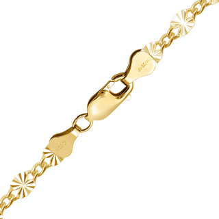 Finished Valentino (Alternating 3X Curb) Anklet in 14K Gold-Filled