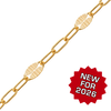Bulk / Spooled Etched Alternating Valentino Paperclip Chain in 14K Gold-Filled (3.10 mm)