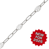 Bulk / Spooled Sparkle Alternating Valentino Paperclip Chain in Platinum (2.40 mm)