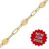 Bulk / Spooled Sparkle Alternating Valentino Paperclip Chain in 14K Gold-Filled (3.30 mm)
