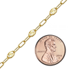 Bulk / Spooled Textured Alternating Valentino Paperclip Chain in 14K Gold-Filled (3.30 mm)