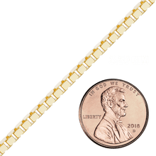Load image into Gallery viewer, Bulk / Spooled Venetian Box Chain in 14K &amp; 18K Yellow Gold (0.80 mm - 3.30 mm)
