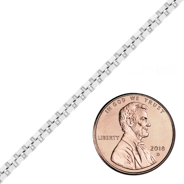 Bulk / Spooled Venetian Box Chain in Sterling Silver (1.20 mm - 4.70 mm)