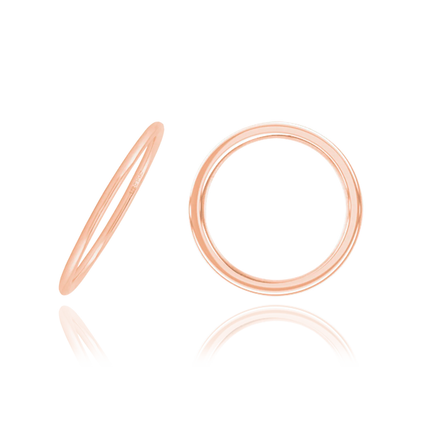 ITI NYC Rose Gold Filled Round Wedding Bands (1.0 mm - 2.0 mm)