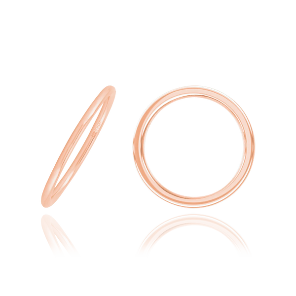 ITI NYC Rose Gold Filled Round Wedding Bands (1.0 mm - 2.0 mm)