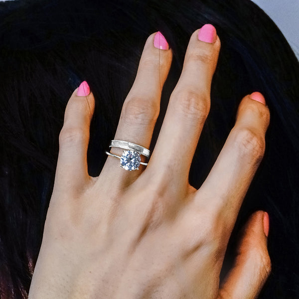 ITI NYC Sterling Silver Milgrain Wedding Bands (2.0 mm - 8.0 mm)