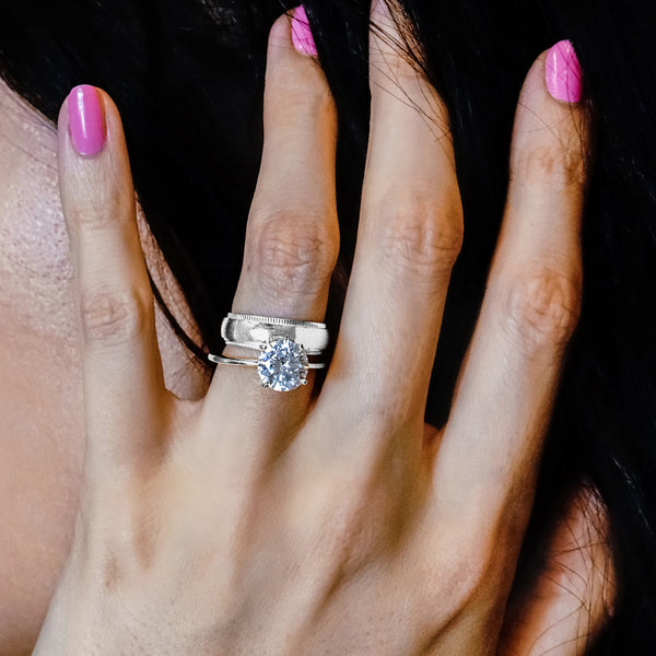 ITI NYC Sterling Silver Milgrain Wedding Bands (2.0 mm - 8.0 mm)