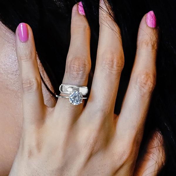 ITI NYC Sterling Silver Milgrain Wedding Bands (2.0 mm - 8.0 mm)