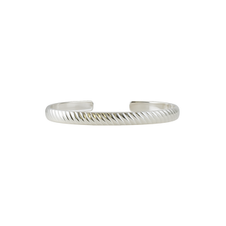 Sterling Silver Stripe Pattern Cuff Bracelet WPDM10C
