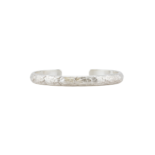 Sterling Silver Abstract Floral Pattern Cuff Bracelet WPDM11C