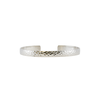Sterling Silver Hammered Pattern Cuff Bracelet WPDM14C