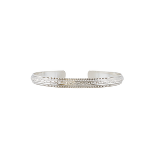 Sterling Silver Abstract Miligrain Pattern Cuff Bracelet WPDM19C