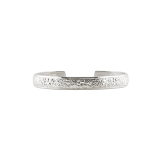 Sterling Silver Swirl Leaf Pattern Cuff Bracelet WPDM1C