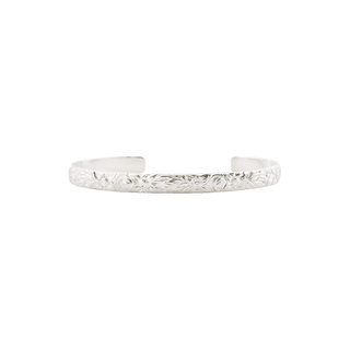 Sterling Silver Floral Pattern Cuff Bracelet WPDM25C
