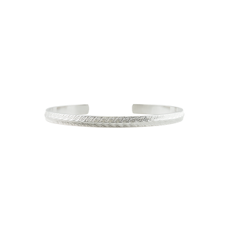 Sterling Silver Leaf Pattern Cuff Bracelet WPDM29C