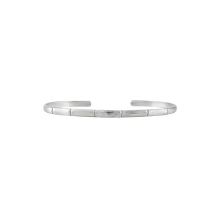 Sterling Silver Bamboo Pattern Cuff Bracelet WPDM31C