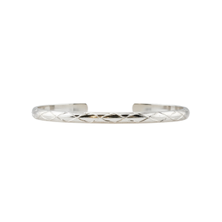 Sterling Silver Abstract Geometric Pattern Cuff Bracelet WPDM38C