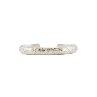 Sterling Silver Abstract Floral Pattern Cuff Bracelet WPDM4C