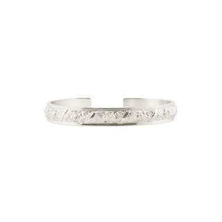 Sterling Silver Floral Pattern Cuff Bracelet WPDM5C