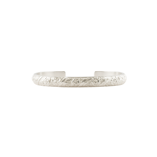 Sterling Silver Floral Pattern Cuff Bracelet WPDM6C