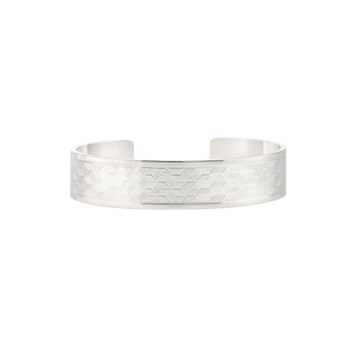 Sterling Silver 3D Square Pattern Cuff Bracelet WPFL15C