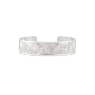 Sterling Silver Line Pattern Cuff Bracelet WPFL17C
