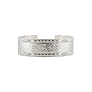 Sterling Silver Semi Striped Pattern Cuff Bracelet WPFL1C