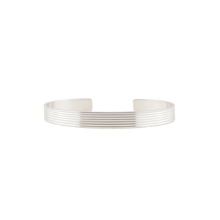 Sterling Silver Stripe Pattern Cuff Bracelet WPFL2-65C