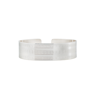 Sterling Silver Diamond Pattern Cuff Bracelet WPFL24C
