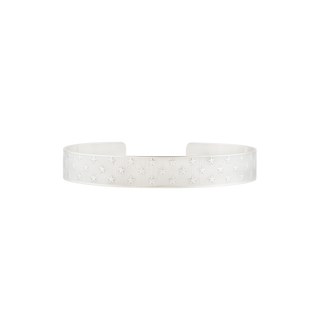 Sterling Silver Star Pattern Cuff Bracelet WPFL43C