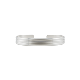 Sterling Silver Stripe Pattern Cuff Bracelet WPFL46C