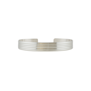 Sterling Silver Stripe Pattern Cuff Bracelet WPFL47C