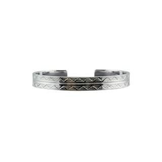 Sterling Silver Triangle Pattern Cuff Bracelet WPFL57C