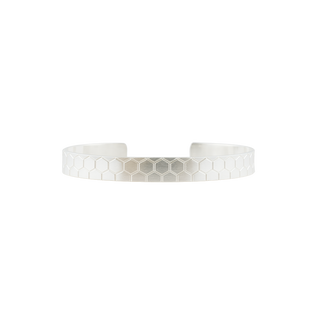 Sterling Silver Honeycomb Pattern Cuff Bracelet WPFL61C