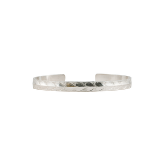 Sterling Silver Heart Pattern Cuff Bracelet WPFL64C