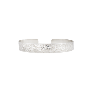 Sterling Silver Evil Eye Pattern Cuff Bracelet WPFL68C