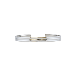Sterling Silver Stripe Pattern Cuff Bracelet WPFL69C