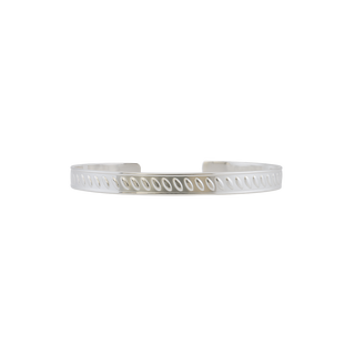 Sterling Silver Marquise Pattern Cuff Bracelet WPFL76C