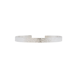 Sterling Silver Swirl Star Pattern Cuff Bracelet WPFL78C