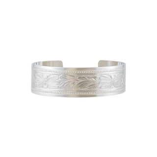 Sterling Silver Star Pattern Cuff Bracelet WPFL7C
