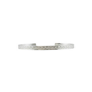 Sterling Silver Floral Filigree Pattern Cuff Bracelet WPFL85C